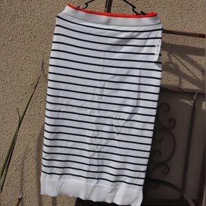 White with Navy Stripe Skirt